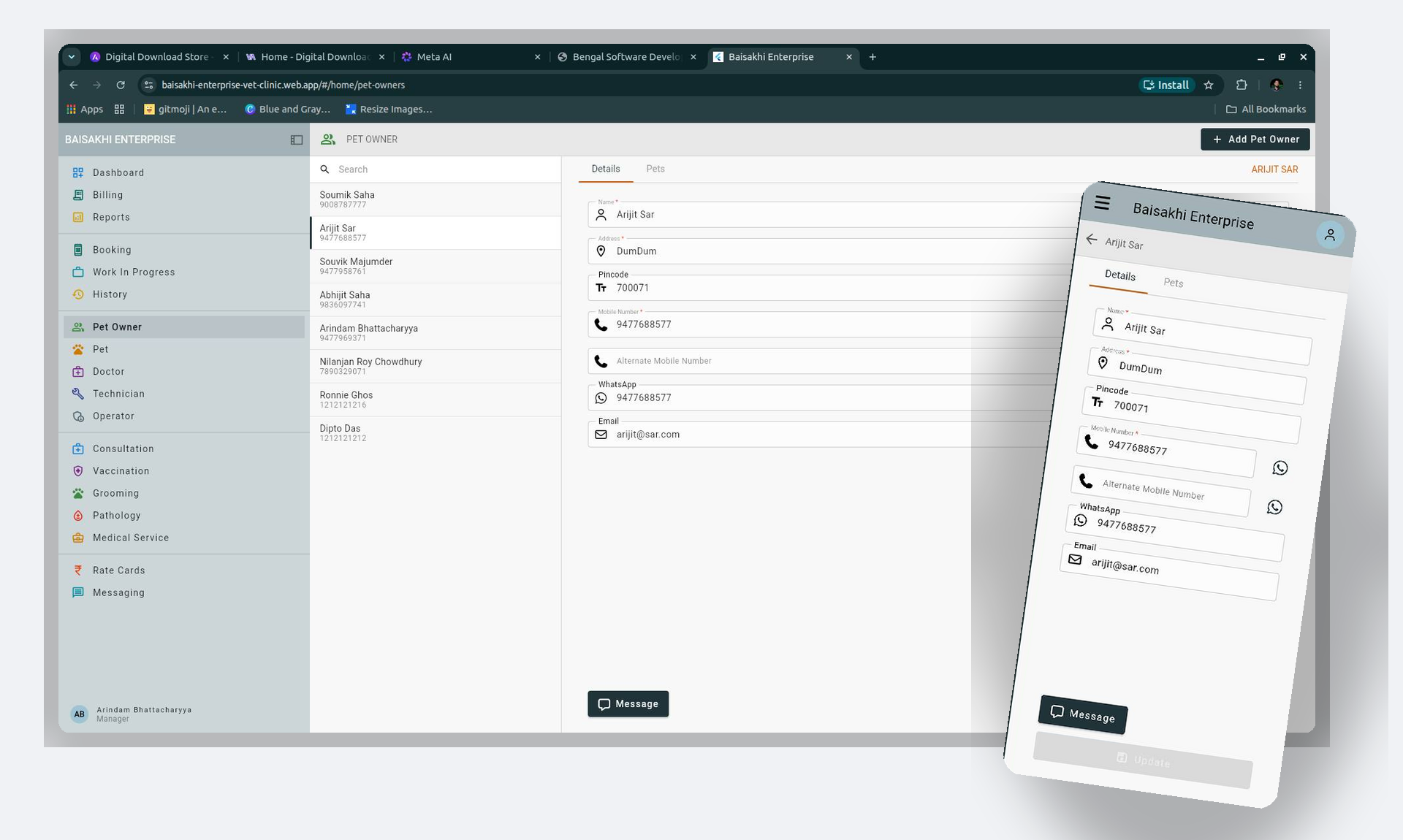 Software dashboard mockup